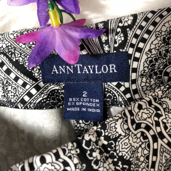 3/$30 Ann Taylor 2 Ankle Boho Patter Pants - Picture 2 of 7